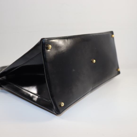 Vintage Gucci Black Patent Leather Structured Tote - Picture 6 of 11